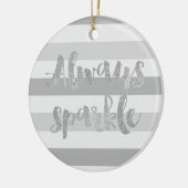 灰色の白いストライプ セラミックオーナメント (左)