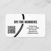 灰色の白いスパイラル番号カスタム写真QRコード 名刺 (裏面)