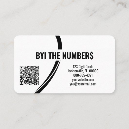 灰色の白いスパイラル番号カスタム写真QRコード 名刺 (裏面)