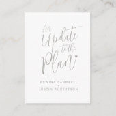 灰色の白いハートのキャンセルを計画結婚に更新 エンクロージャーカード (正面)