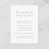 灰色の白いハートのキャンセルを計画結婚に更新 エンクロージャーカード (裏面)