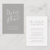 灰色の白いハートのキャンセルを計画結婚に更新 エンクロージャーカード (正面/裏面)