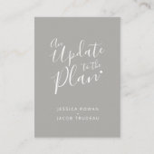 灰色の白いハートのキャンセルを計画結婚に更新 エンクロージャーカード (正面)
