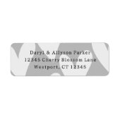 灰色の白いハート結婚ズ ラベル (正面)