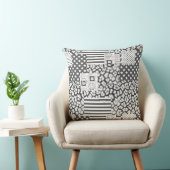 灰色の白いパッチワークのパ素朴ッチ クッション (椅子)