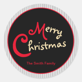 灰色の白いピンストライプの赤い弓オンブラック ラウンドシール