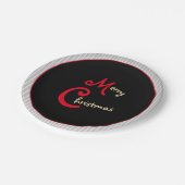 灰色の白いピンプリペスブラックと赤い弓 ペーパープレート (アングル)