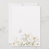 灰色の白いワイルドフラワーウォーターカラーベビーシャワー 招待状 (裏面)