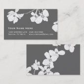 灰色の白いヴィンテージのミズキ 名刺 (正面/裏面)