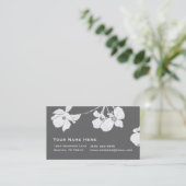 灰色の白いヴィンテージのミズキ 名刺 (スタンド正面)