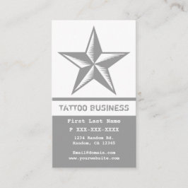 灰色の白い星のタトゥーの名刺 名刺