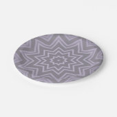 灰色の白い星の幾何モダンパターン紙 ペーパープレート (アングル)