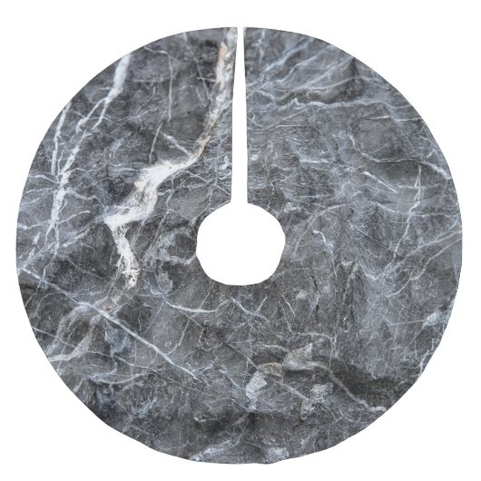 灰色の白い縁石の表面 ブラッシュドポリエステルツリースカート (正面)