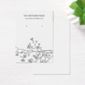 灰色の白い花のカスタムイヤリングカード (デスク)