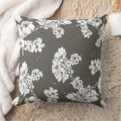 灰色の白い花の枕モダンなソファーの投球の綿 クッション (ブランケット)
