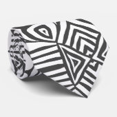 灰色の白い部族の泥の布アフリカパターン ネクタイ (ロール)