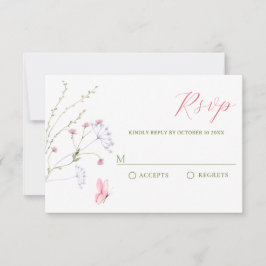 灰色の白い野生の花の水色 出欠カード