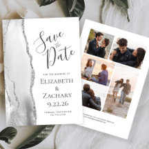 灰色の白い銀の瑪瑙5 – 写真の日付を保存