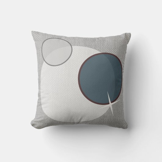 灰色の白い青の円 クッション (正面)