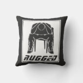 灰色の白い頑丈な男の持ち主 |考えの男 クッション (裏面)