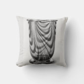灰色の白い黒い花瓶装飾用クッション クッション (正面)