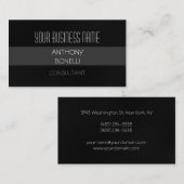 灰色の白い黒の魅力的名刺 名刺 (正面/裏面)