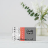 灰色の白とオレンジのシックなモダンパターン芸術的 名刺 (スタンド正面)