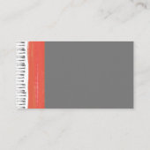 灰色の白とオレンジのシックなモダンパターン芸術的 名刺 (裏面)