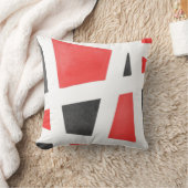 灰色の白と赤のジオメトリックな水色 クッション (ブランケット)