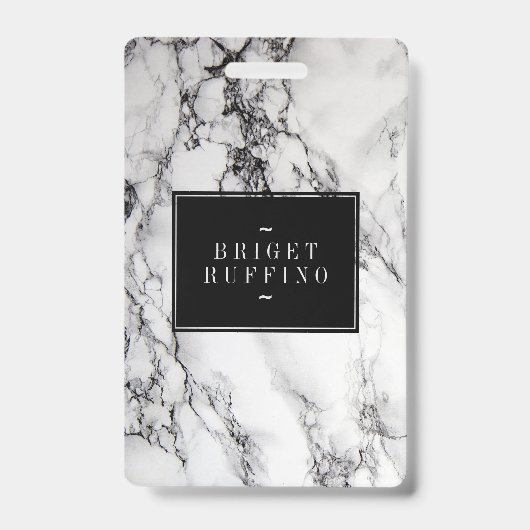 灰色の白と黒の大理石模様 バッジ (表面)