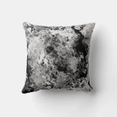 灰色の白と黒の抽象芸術テクスチャパターン クッション (裏面)