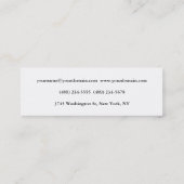 灰色の白のスククラシカルリプト スキニー名刺 (裏面)