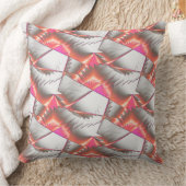 灰色の白の上に桃のソーまたはジグザグ クッション (ブランケット)