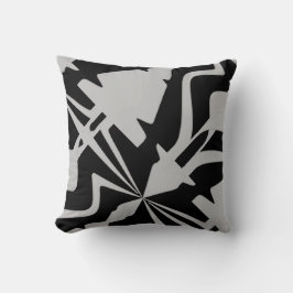 灰色の白の対角線大抽象芸術音波 クッション