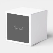 灰色の白の手書きミニマリストあなたの名前 フェイバーボックス (裏面サイド)