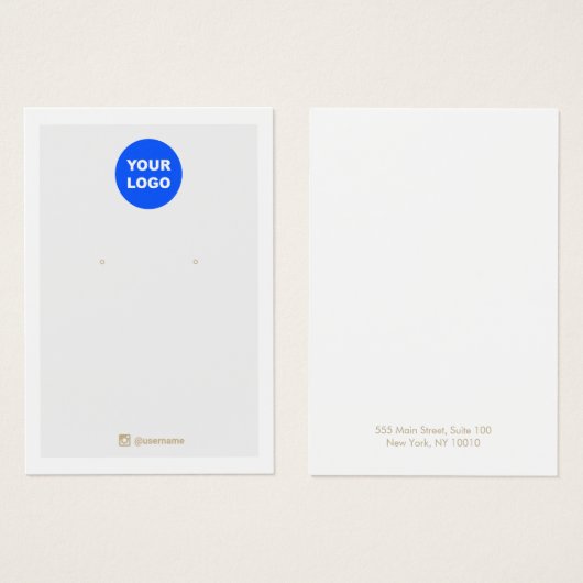 灰色の白の追加ロゴのイヤリングディスプレイソーシャルメディア (正面&裏面)