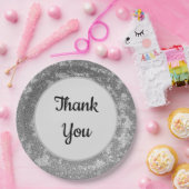 灰色の白エレガントの感謝感謝 ペーパープレート (パーティー)