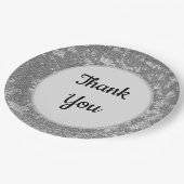 灰色の白エレガントの感謝感謝 ペーパープレート (アングル)