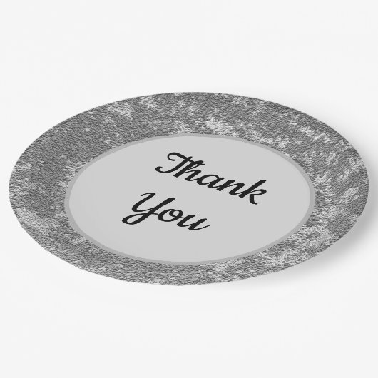 灰色の白エレガントの感謝感謝 ペーパープレート (アングル)