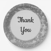 灰色の白エレガントの感謝感謝 ペーパープレート (正面)