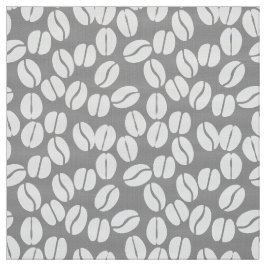 灰色の白コーヒー豆のパターン生地 ファブリック