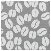 灰色の白コーヒー豆のパターン生地 ファブリック (クローズアップ)