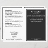 灰色の白シンプルい縁ど文書 (正面/裏面)