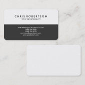 灰色の白ストライプい丸い角の名刺 名刺 (正面/裏面)