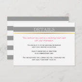 灰色の白ストライプい金ゴールド、ピンク結婚の挿入カード エンクロージャーカード (正面/裏面)