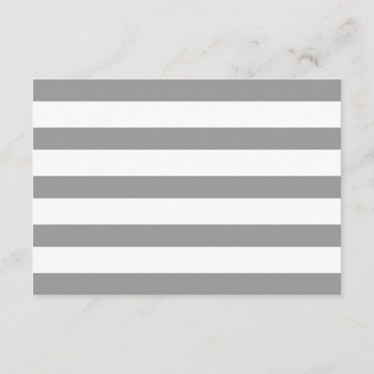 灰色の白ストライプい金ゴールド、ピンク結婚の挿入カード エンクロージャーカード (裏面)