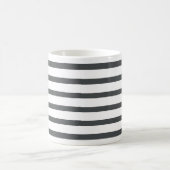 灰色の白ストライプ色 コーヒーマグカップ (中央)