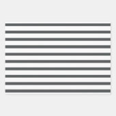 灰色の白ストライプ色 ラッピングペーパーシート (正面)