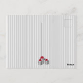 灰色の白ピンスプレイ赤い弓プレゼントオンブラック ポストカード (裏面)