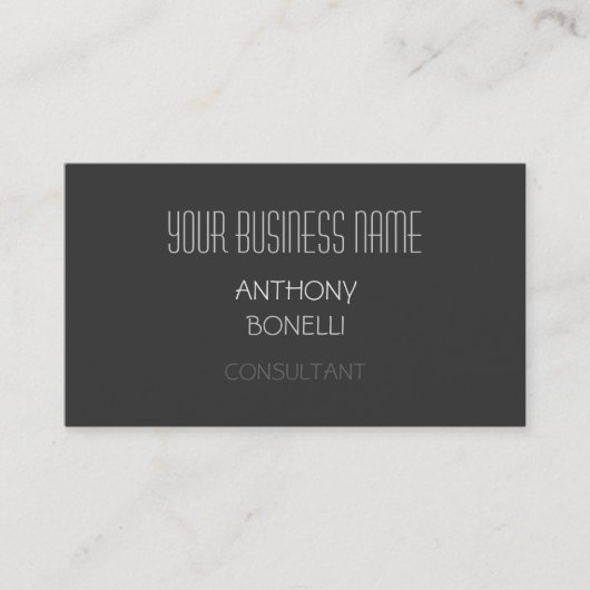灰色の白モダンのビ魅力的ジネスカード 名刺 (正面)